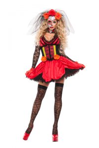 S5182 Cinched Day of the Dead Costume