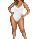 Padded Cup Bodysuit Plus Size- White