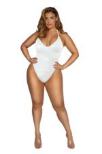 Padded Cup Bodysuit Plus Size- White
