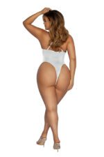 Padded Cup Bodysuit Plus Size- White - Image 2