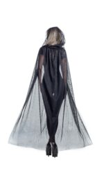 Black Mesh Hooded Cape - Image 2